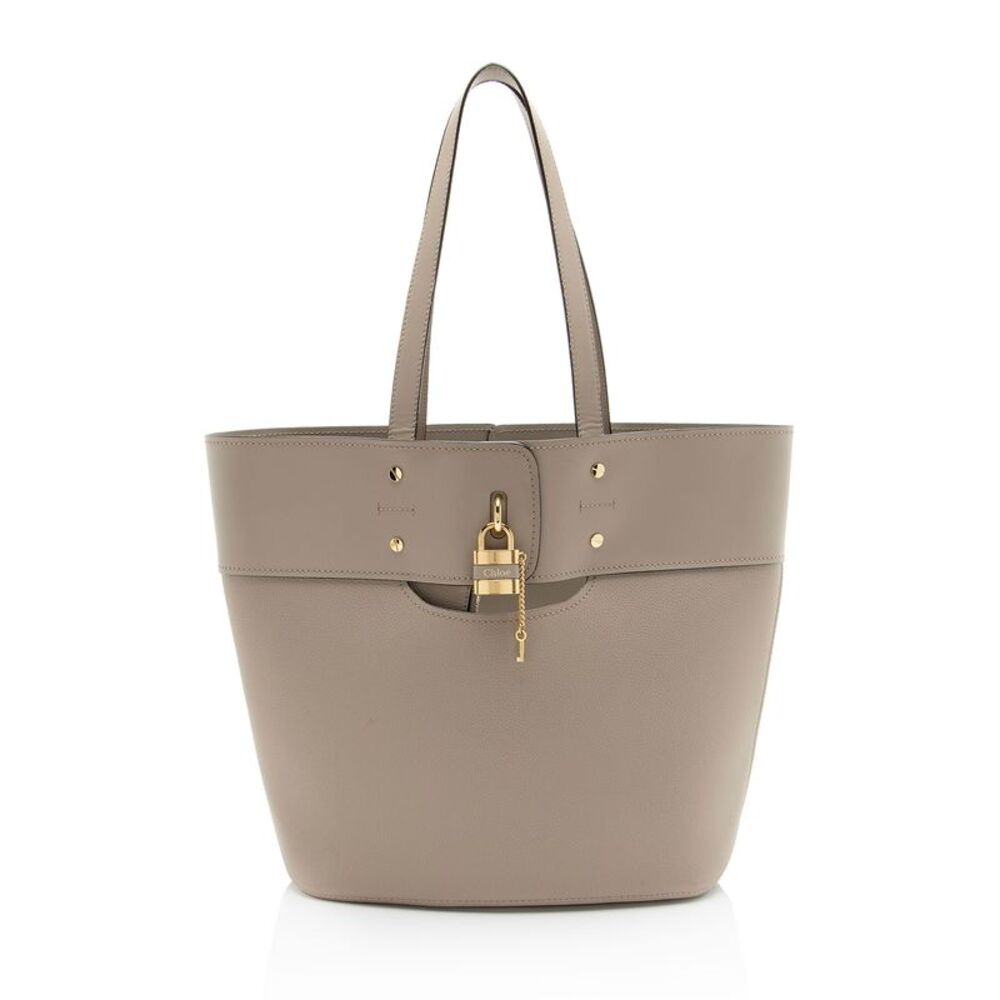 Chloe Grained Calfskin Aby Lock Medium Tote
